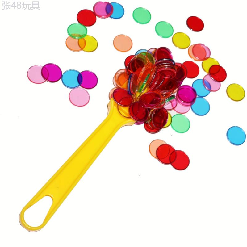 100 pcs Discs + 7 Pcs Magnetic Rods Set, Magnetic Bingo Wands for Large Group Games, Family Game Nights, Sensory D Boxes, Counting and Sorting, Science and Educational Activities