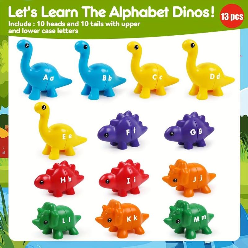 Dinosaur Matching Game Toy, 1 Set Numbers Alphabet Matching Game Toy, Educational Montessori Toy for Kids