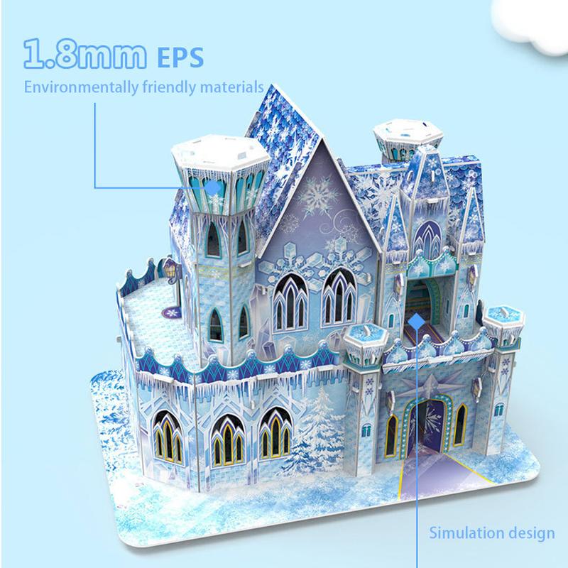 Princess Ice Elas Castle 3D Jigsaw Puzzle Building Girls Toys (62 Pieces),Frozen Small Doll House,Birthday Gift Idea with Girls,is A Great Gift for Girls 4-11 Years Old or for Kids