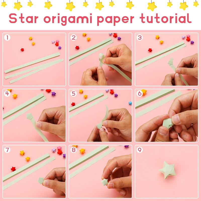 Origami Paper, 3240 Sheets Double Side Origami Star Papers Set, 27 Colors Origami Paper  Kit for Lucky Stars Folding, Arts And Crafts Enthusiasts