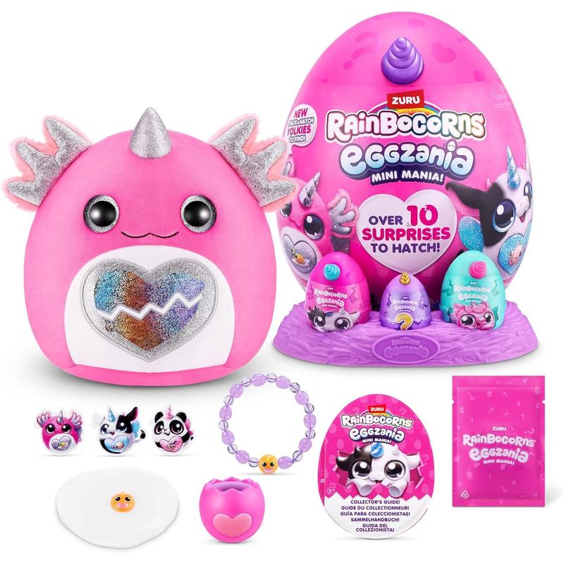 Rainbocorns Eggzania Mini Mania Axolotl Plush Surprise Unboxing with Animal Soft Toy, Idea for Girls with Imaginary Play by ZURU