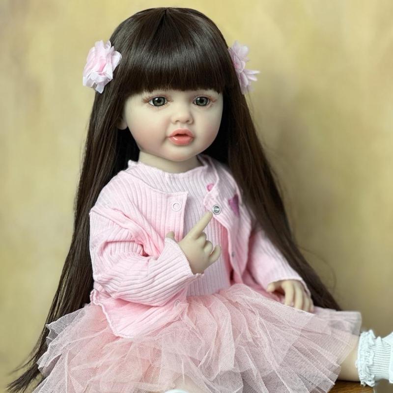 Soft Silicone Realistic Doll with Clothes, Lifelike Reborn Doll with Pacifier & Bottle, Lovely Play House Birthday Gift