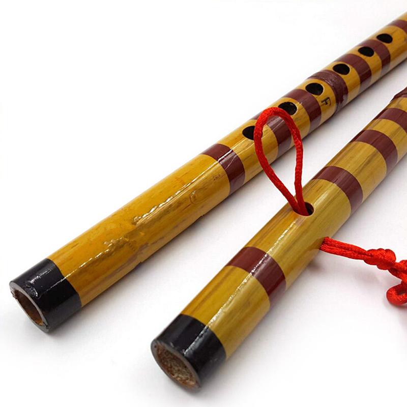 Traditional Long Bamboo Flute Clarinet Student Musical Instrument 7 Hole 42.5cm