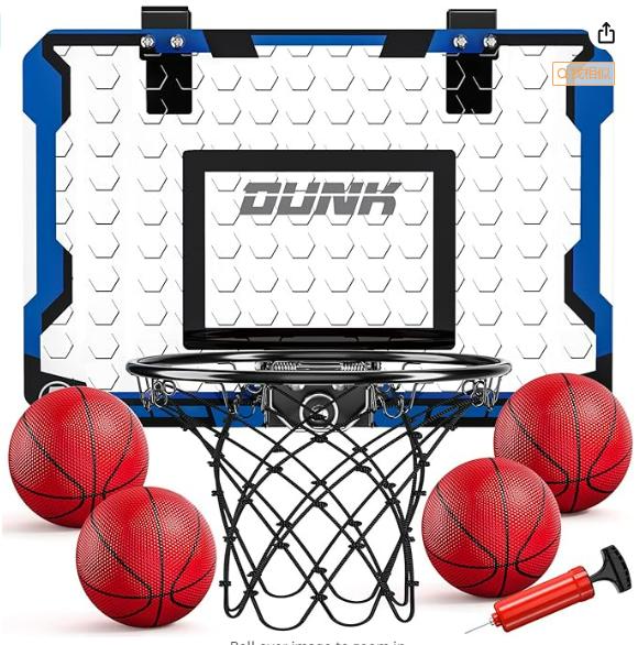 Basketball Hoop Indoor , Basketball Hoop for Door with 4 Balls, Indoor Mini Basketball Hoop Toys，Christmas gift