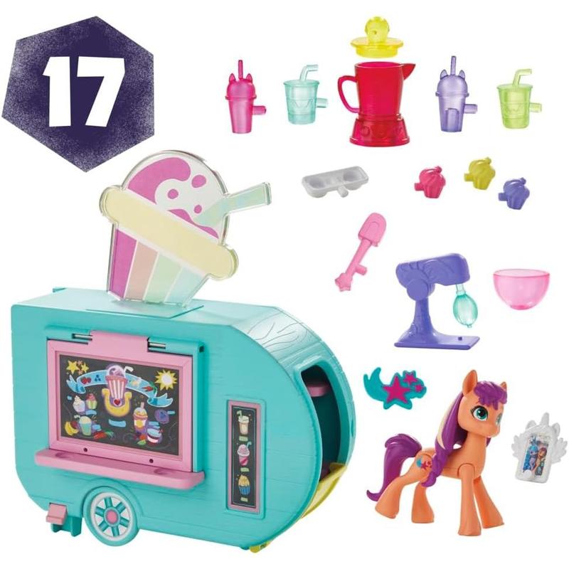 My Little Pony Playset Sunny Starscout Smoothie Truck Set, Hoof to Heart Pony Doll, Toys for Girls and Boys 5 Years Old+