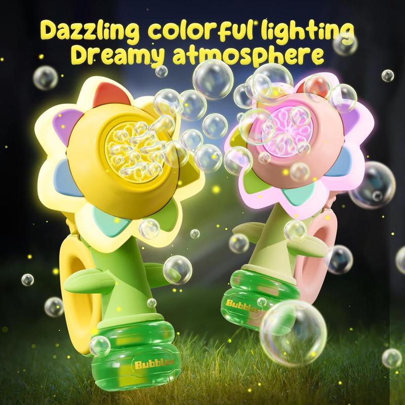 Seven-color shake head with light bubble machine,2024 New seven-color shaking bubble machine, children's Lamp dance bubble machine, electric sunflower shaking bubble machine toy