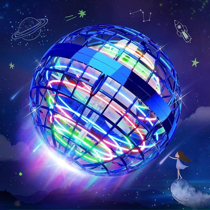 Flying Orb Ball Toy - Cosmic Globe Boomerang Hover Ball for Kids and Adults - Blue - juguete