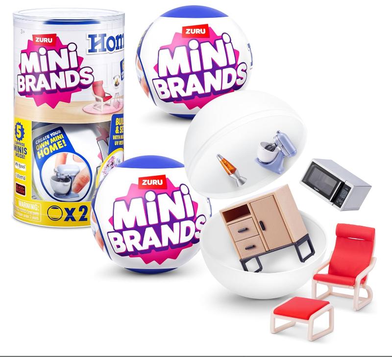 Mini Brands Home Capsule (2 Pack) by ZURU, Surprise Home with Collectible Minis, Blind Packaging, Home Themed Collectibles