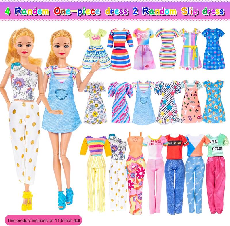 Christmas gift 91pcs 11.5 inch Girl Doll with Clothes Accessories and Closet, Princess Gowns, Fashion Dresses, Swimsuits, Shoes, Hangers, Doll Dress