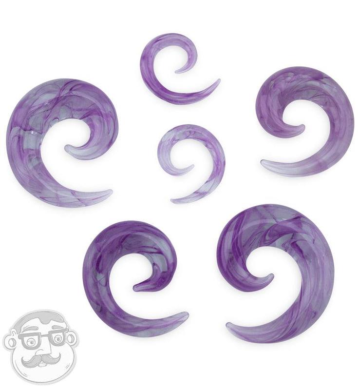 Purple Swirl Glass Spirals