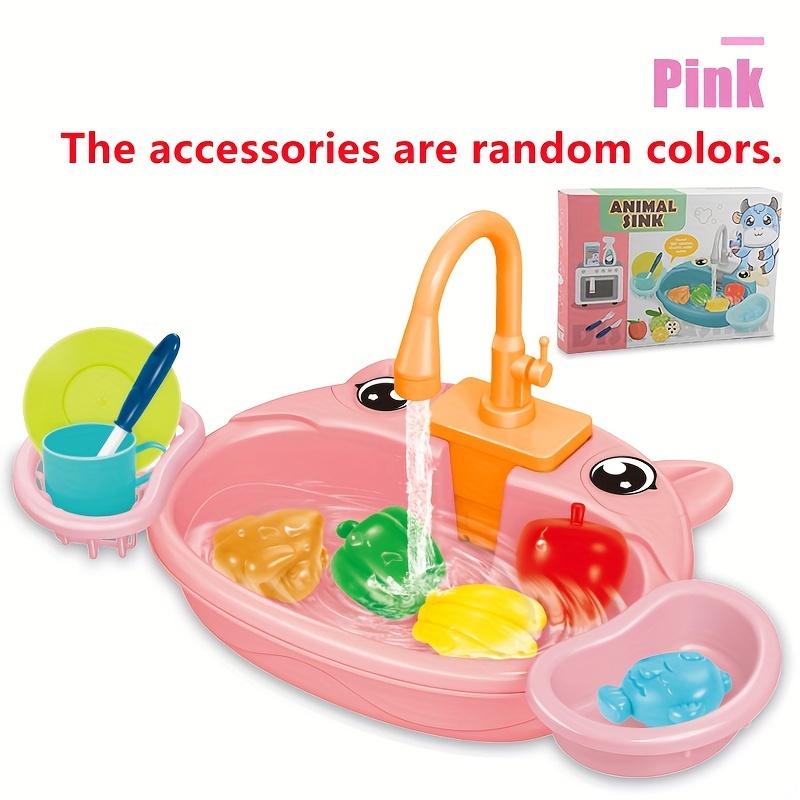 Play House Cartoon Simulation Kitchen Dishwashing Table Electric Faucet Cycle Out Water Parent-child Interaction Children's Educational Toys, Pet Owners