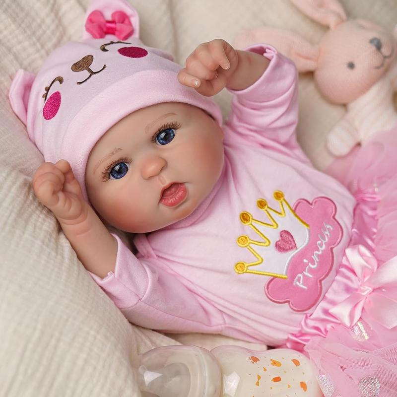 BABESIDE Lifelike Reborn Baby Dolls - 17-Inch Cute Realistic Newborn Baby Doll Soft Cloth Body Real Life Baby Dolls Girl with Gift Box for Kids Age 3+ & Collection