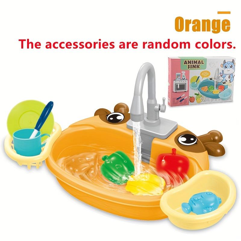 Play House Cartoon Simulation Kitchen Dishwashing Table Electric Faucet Cycle Out Water Parent-child Interaction Children's Educational Toys, Pet Owners