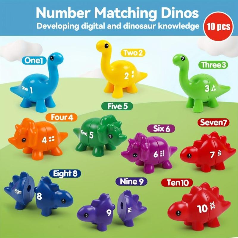 Dinosaur Matching Game Toy, 1 Set Numbers Alphabet Matching Game Toy, Educational Montessori Toy for Kids