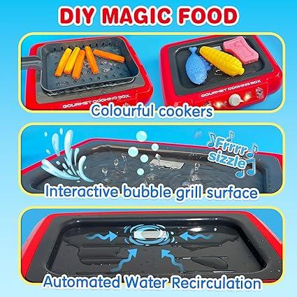 Color Changing Kids Food Fryer Pretend Play Toys for kids 3 - 8 Years Gourmet Cooking Box Tiktok hot toys, gift for boys and girls