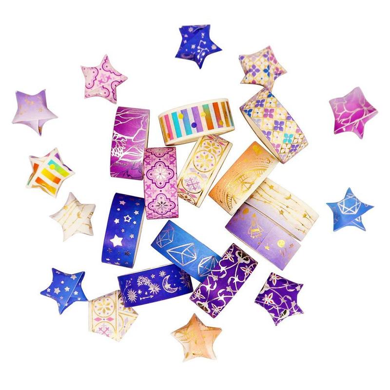 12pcs set Starry Sky Pattern Washi Tape, Decorative Adhesive Tape For Scrapbooking, Gift Wrapping, DIY Craft