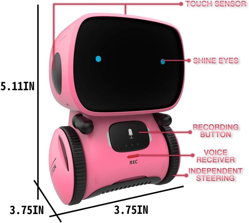 Kids Robot Toy, Smart Talking Robots Intelligent Partner and Teacher with Voice Control and Touch Sensor, Singing, Dancing, Repeating, Gift for Boys and Girls of Age 3 and Up