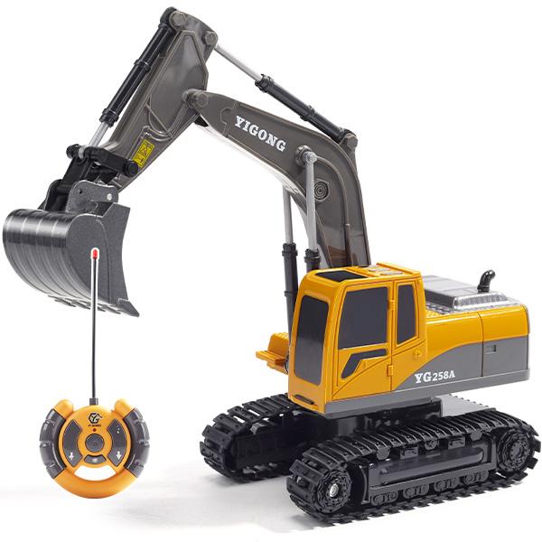 RC Excavator Remote Control Excavator Toy for Boys Full Function Construction Vehicles Toys with Shovel for Outdoor Play Sandbox Digger Toys Gifts for you white city simulation rc power