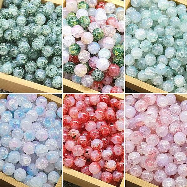 [BL-1 series]Glass Beads, Round Smooth Loose Beads for Jewelry Making Craft DIY