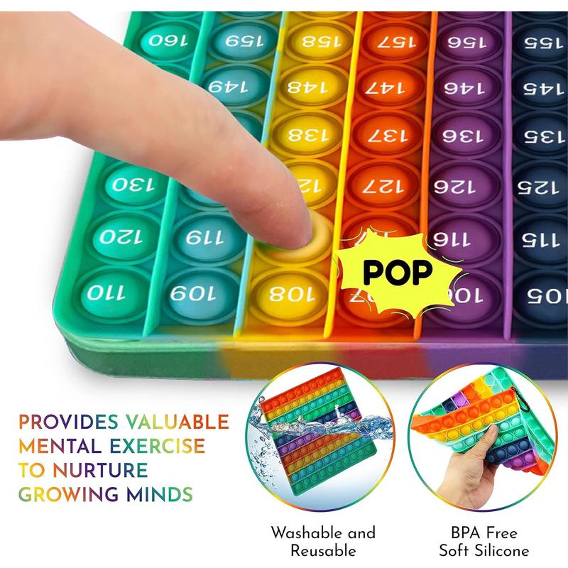 Multiplication Game Chart Math Toy Game Table Rainbow Double Sided Sensory Toy Flash Cards, Learning Toy for Kids Boys Girls