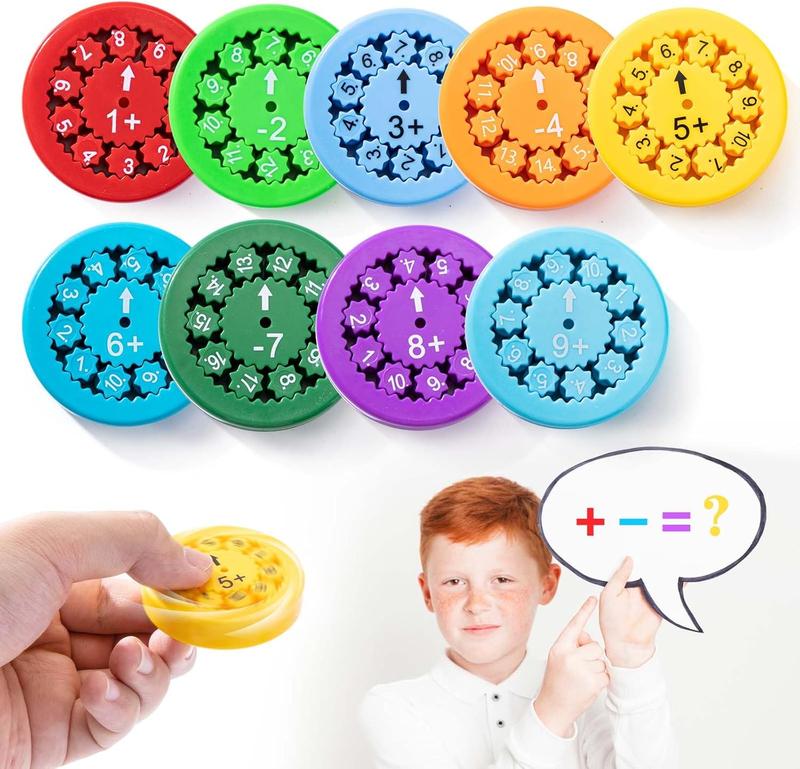 Math Fidget Spinners, 9pcs Math Fidget Toy Math Spinners, Math Fidget Toy Multiplication, Math Learning & Education Toys Game, Fidget Spinner Toy for Kids Perfect Classroom Prize(Non-3D Printing)