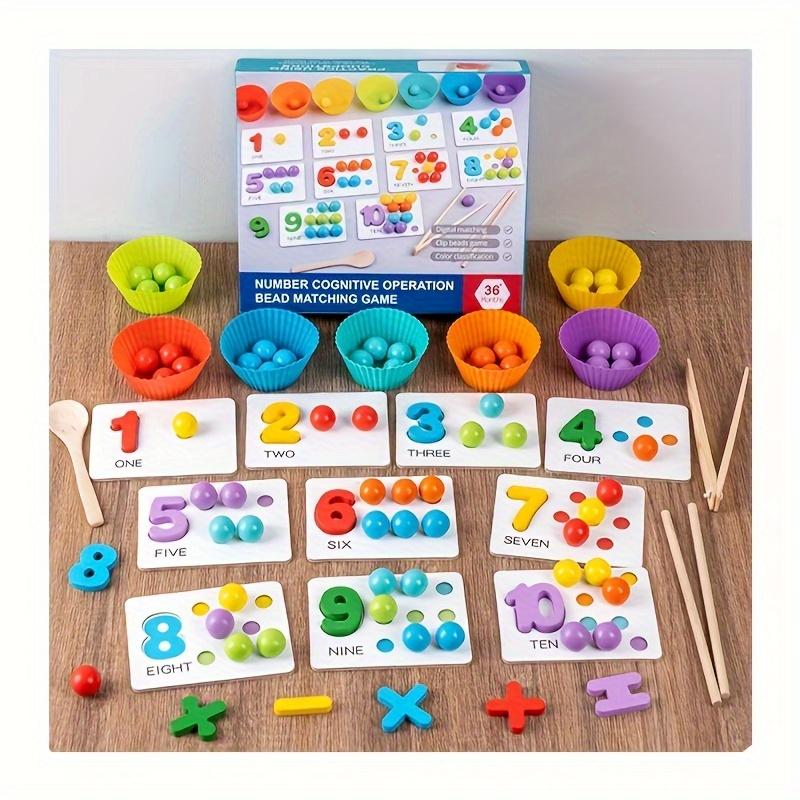 [Limited Discount] Digital Cognitive Matching Puzzles with Clamps and Beads | Multi-Colored Educational Math Toys for Fine Motor Skills and Intellectual Development | Perfect Choice for Children