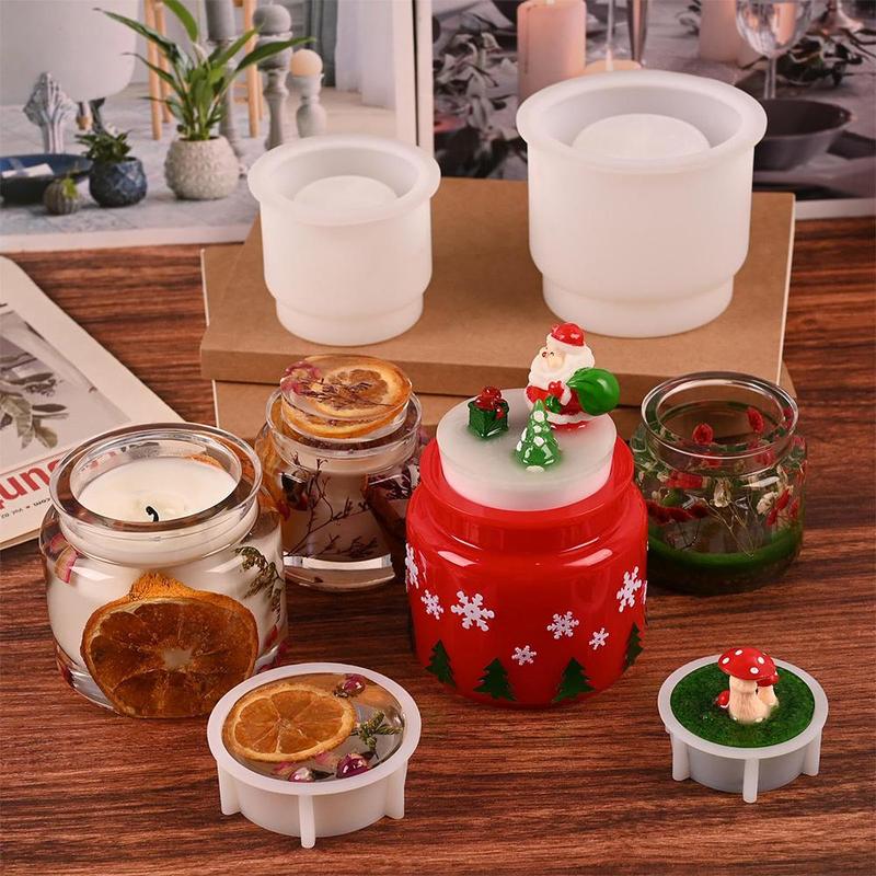 Silicone DIY Storage Jar Making Mold, DIY Storage Jar Mold for Home Decor, Candy Jewelry Storage, Candle Jar Making