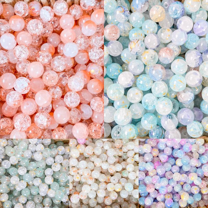 [BL-1 series]Glass Beads, Round Smooth Loose Beads for Jewelry Making Craft DIY