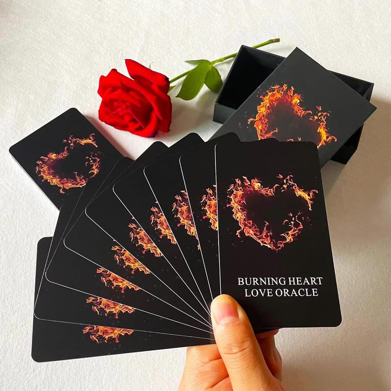 Burning Heart Love Oracle Cards Deck - Twin Flame Oracle Cards - Gain Insight into What the Person is Thinking or Trying to Communicate with You