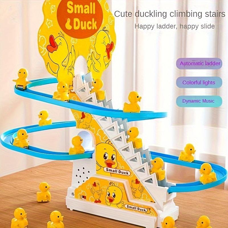 6pcs Adorable Ducklings Climbing Stairs Toy Set - Electric Slide, Yellow, Light and Music, Fun Holiday Gift for Boys and Girls - Durable Plastic Construction, Colorful and Engaging Easter Toy（Without battery），Toy Master