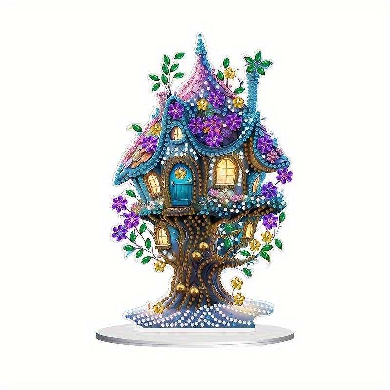 DIY Elf House Design Diamond Art Colorful Painting Ornament, DIY Delicate Decorative Art Craft for Home & Office Desktop