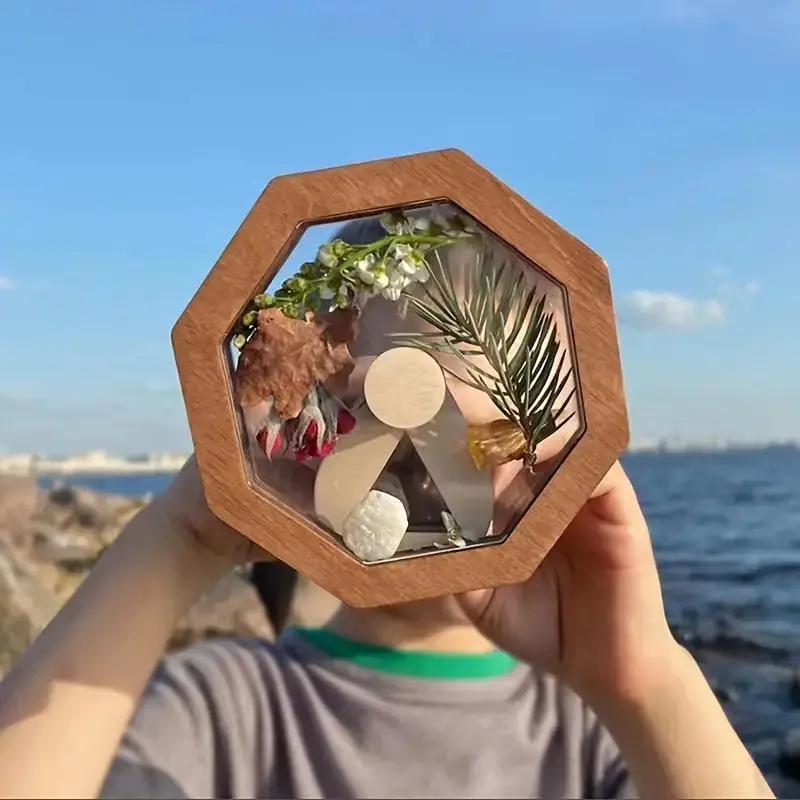 1PC Wooden DIY Educational Kaleidoscope Kit, Creative Outdoor Exploration Puzzle Game Toy,Christmas promotion! Christmas gift!