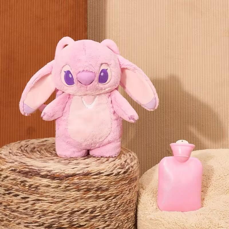 Cuddly plush fill with warm water for period. Anime Stitc Plush with a Bottle for hot Water Filling