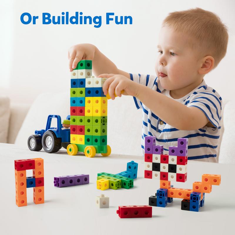 Coogam Math Cubes, Manipulatives Number Counting Blocks with Activity Cards for Preschool Kids