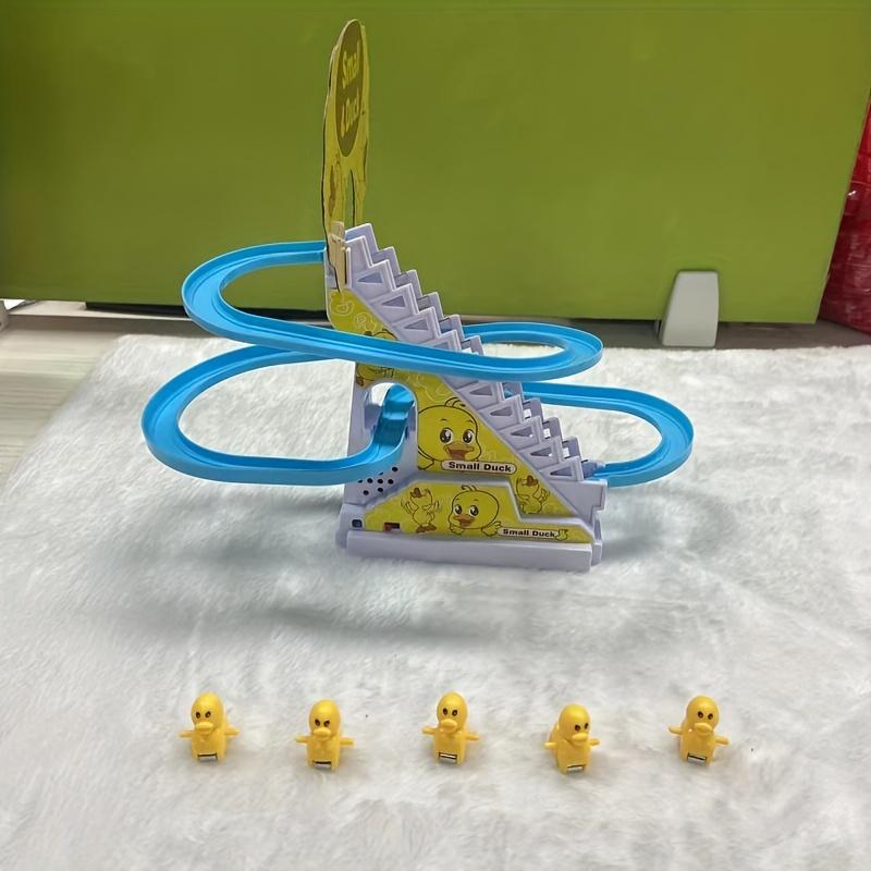 6pcs Adorable Ducklings Climbing Stairs Toy Set - Electric Slide, Yellow, Light and Music, Fun Holiday Gift for Boys and Girls - Durable Plastic Construction, Colorful and Engaging Easter Toy（Without battery），Toy Master