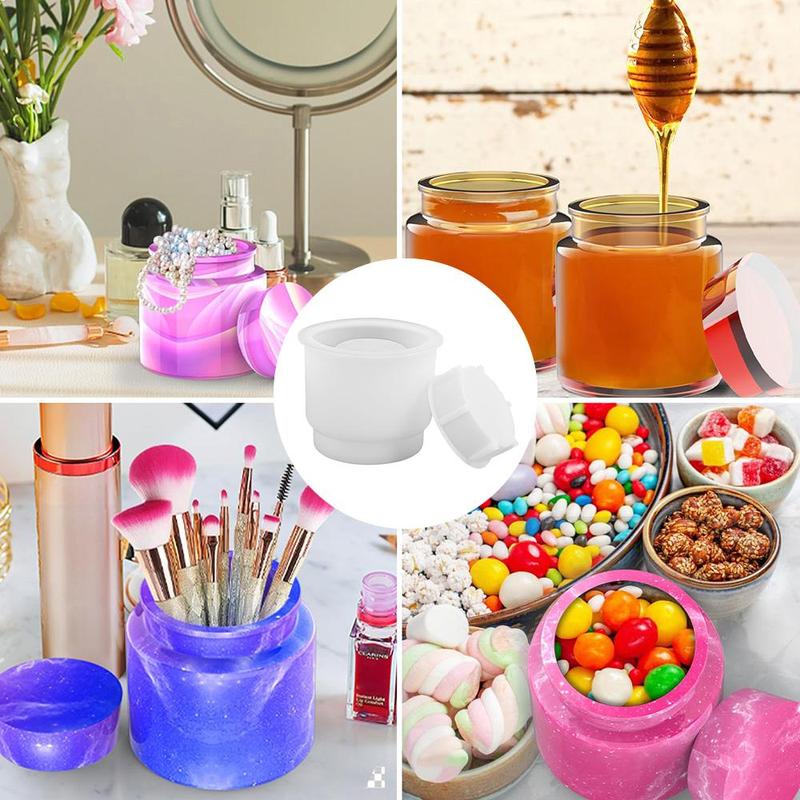 Silicone DIY Storage Jar Making Mold, DIY Storage Jar Mold for Home Decor, Candy Jewelry Storage, Candle Jar Making