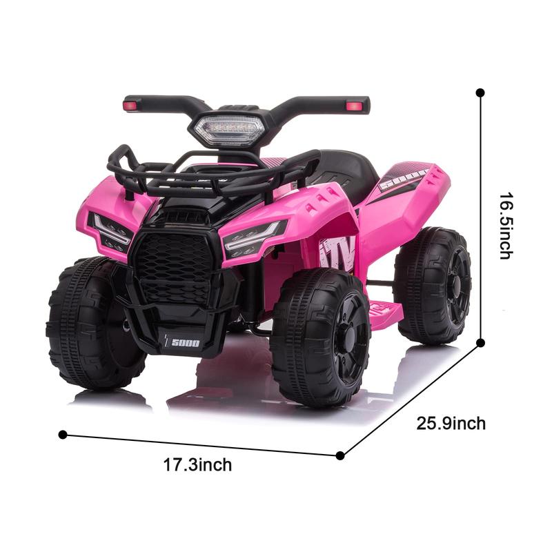 6V Electric Kids ATV Quad with Headlights, MP3, USB - For 18-36 Month Boys and Girls