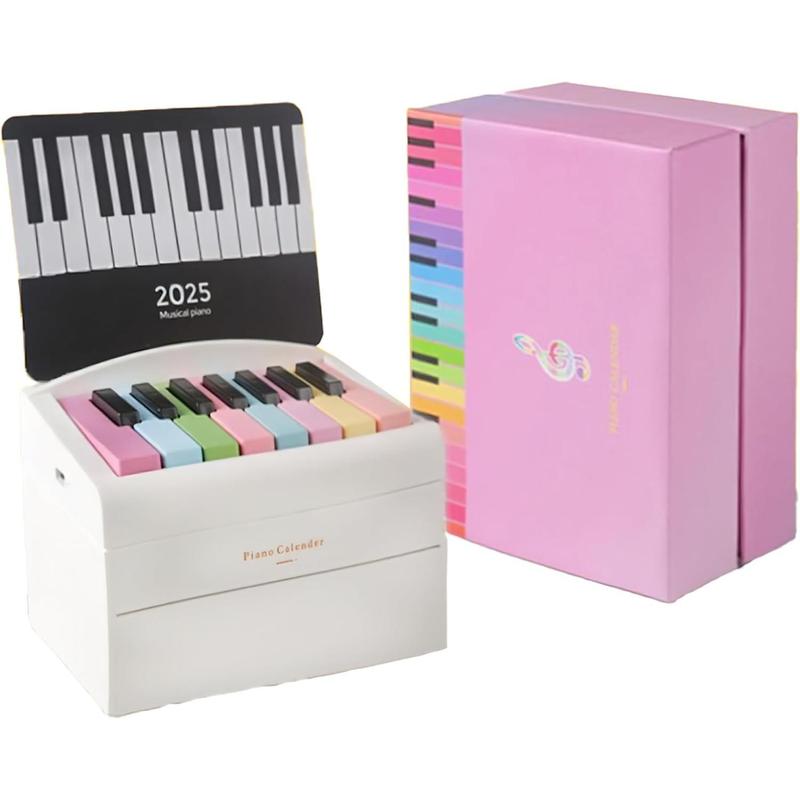 Piano Calendar 2025 with Music Lyrics Mini Piano with 52 Sheet Music in 28 Cards for Fans, Family and Friends Advent Calendar