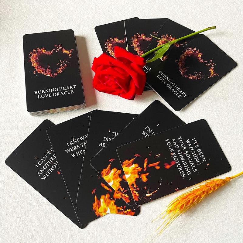 Burning Heart Love Oracle Cards Deck - Twin Flame Oracle Cards - Gain Insight into What the Person is Thinking or Trying to Communicate with You