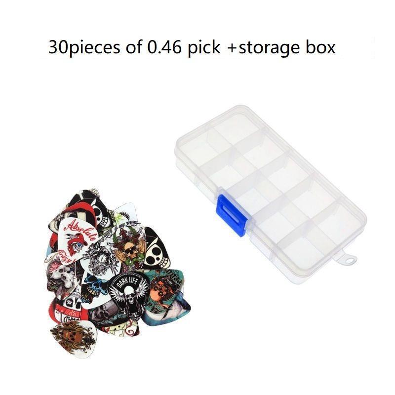 Guitar Pick Set with Storage Box, 30pcs Halloween Guitar Accessories for Beginner, Punk Skull Pattern Guitar Pick for Bass Guitar, Electric Guitar