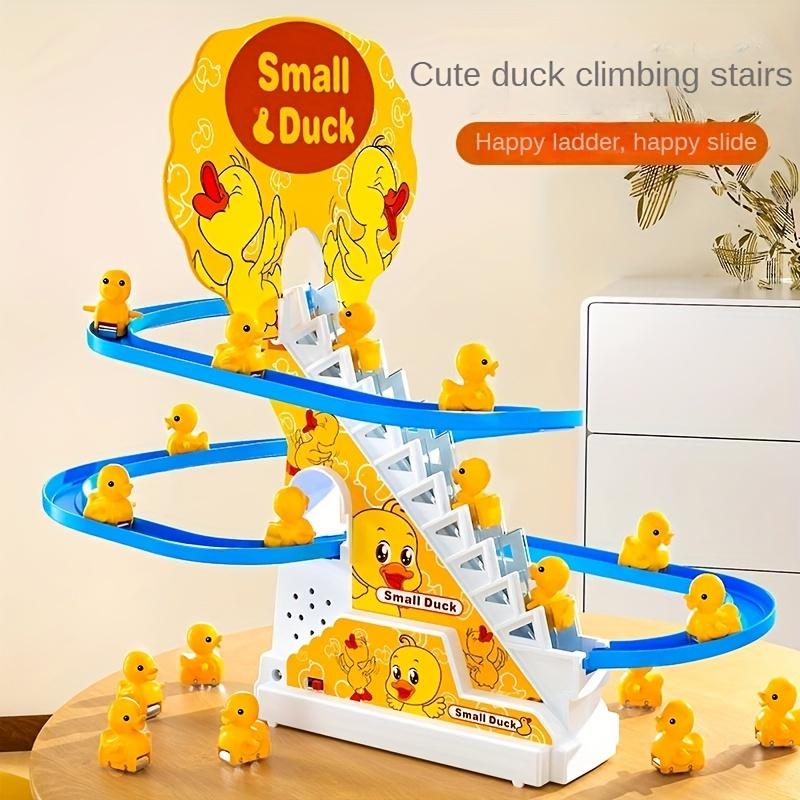 6pcs Adorable Ducklings Climbing Stairs Toy Set - Electric Slide, Yellow, Light and Music, Fun Holiday Gift for Boys and Girls - Durable Plastic Construction, Colorful and Engaging Easter Toy（Without battery），Toy Master