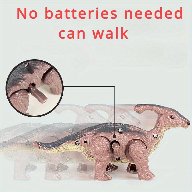 The Boy Received a Set of Dinosaur Toy Gifts, Including a Wind-up Mechanical Animal Toy with Automatic Walking. This Is a Birthday Gift for Children. Christmas, Halloween Gift