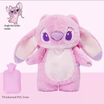 Cuddly plush fill with warm water for period. Anime Stitc Plush with a Bottle for hot Water Filling