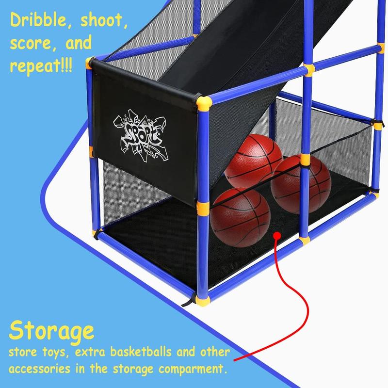 Toy Basketball Hoop Arcade Game Set | with 4 Balls & Air Pump, Indoor Outdoors Sports Toys for Kids