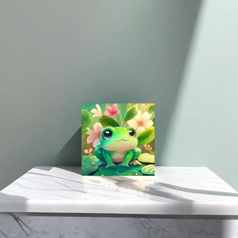 Frog Pattern DIY Diamond Arts Colorful Painting Without Frame, DIY 5D Diamonds Decorative Art Painting Kit, Wall Art Decor