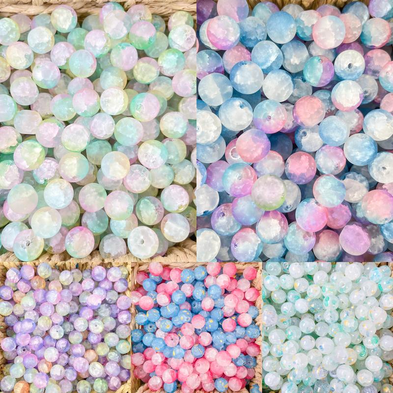 [BL-1 series]Glass Beads, Round Smooth Loose Beads for Jewelry Making Craft DIY