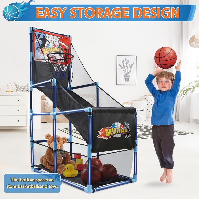 Arcade Basketball Game Set with 4 Ball,for Kids 3 4 5 6 7 8 9 10 +Years Old Boys,Kids Indoor Outdoor Sport Play,Ideal Gift Age 3-5,6-8,8-10