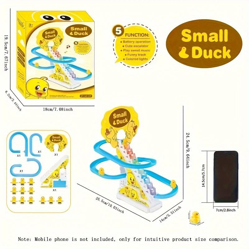 6pcs Adorable Ducklings Climbing Stairs Toy Set - Electric Slide, Yellow, Light and Music, Fun Holiday Gift for Boys and Girls - Durable Plastic Construction, Colorful and Engaging Easter Toy（Without battery），Toy Master