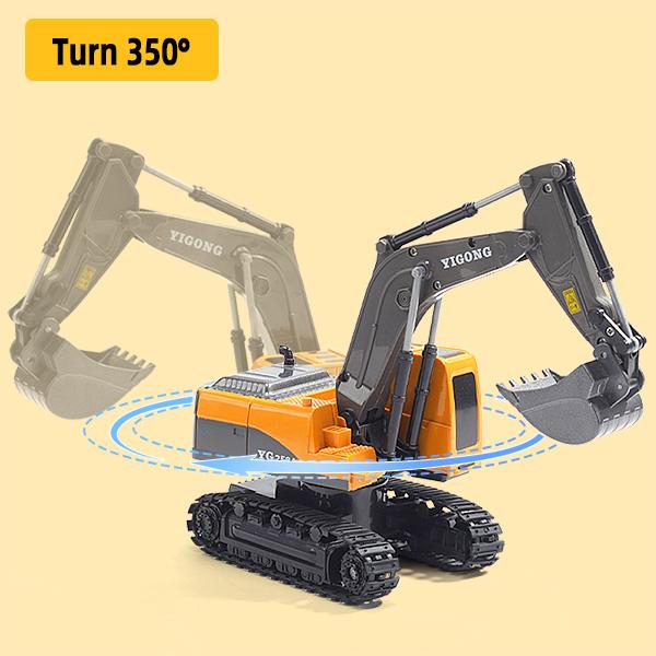 RC Excavator Remote Control Excavator Toy for Boys Full Function Construction Vehicles Toys with Shovel for Outdoor Play Sandbox Digger Toys Gifts for you white city simulation rc power