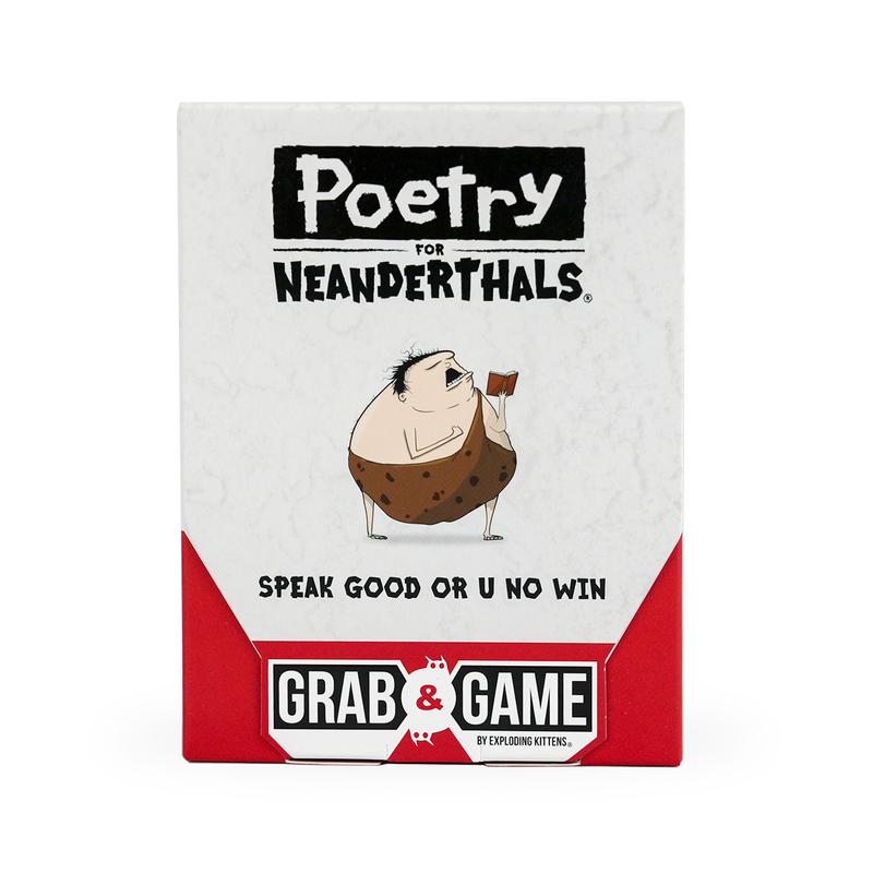 Poetry For Neanderthals Grab & Game Edition by Exploding Kittens - A Family-Friendly Travel-Friendly Card Game - Ages 7+